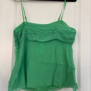 NEW GAP Women Size 8 Chiffon Vibrant Green Camisole Top with lining